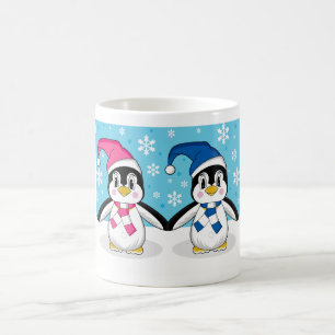 Taza de café de dos pingüinos