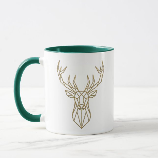 Taza de café de dos tonos ciervo geométrico modern (Izquierda)