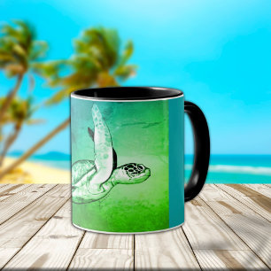 Taza de café de dos tonos con arte original de tor