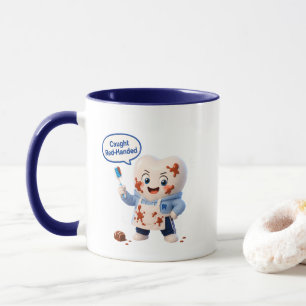 Taza de café de dos tonos con humor de dentista di