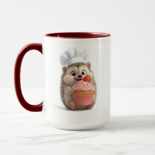 Taza de café de dos tonos de Chef Cute Hedgehog Ba