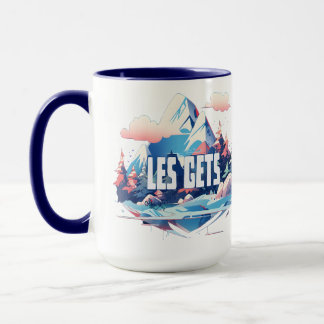 Taza de café de dos tonos de Les Gets Alpine Mount