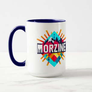 Taza de café de dos tonos de montaña alpina de Mor