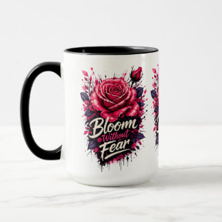 Taza de café de dos tonos de rosa 'Florece sin mie