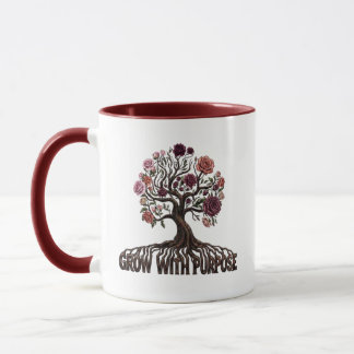 Taza de café de dos tonos del árbol floral Crece c