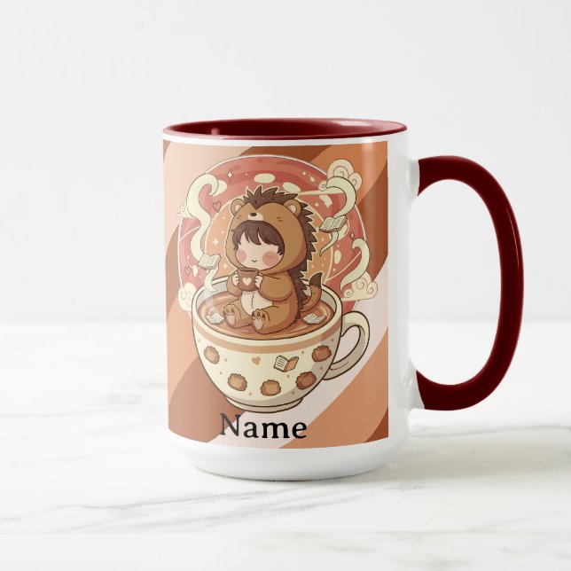 Taza de café de dos tonos Erizo Estético (Derecha)