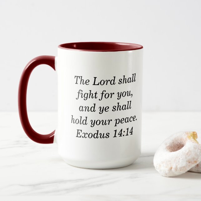 Taza de café de dos tonos granate con Escrituras d (Con donut)
