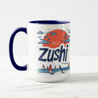 Taza de café de dos tonos puesta de sol Windsurf Z