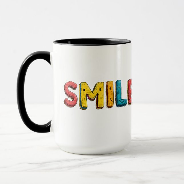 Taza de café de dos tonos "SMILE" colorida (Izquierda)