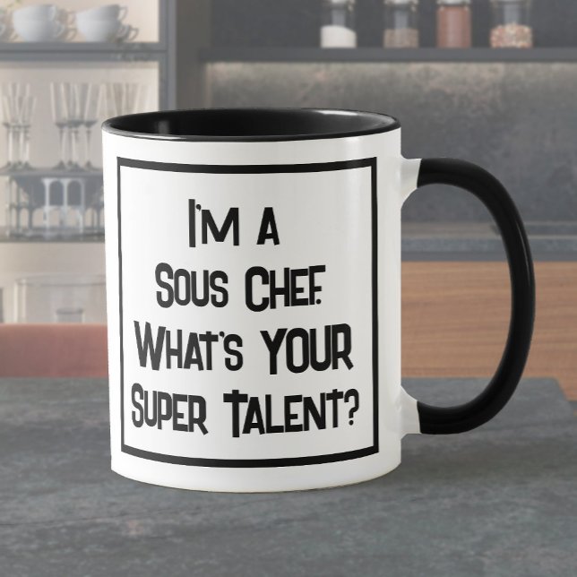 Taza de café de dos tonos Super Talento Sous Chef (Subido por el creador)