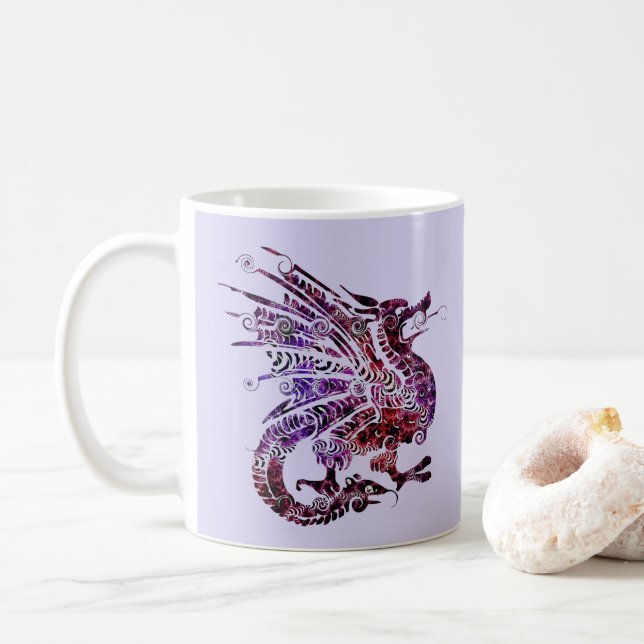 taza de café de dragón sofisticada (Con donut)