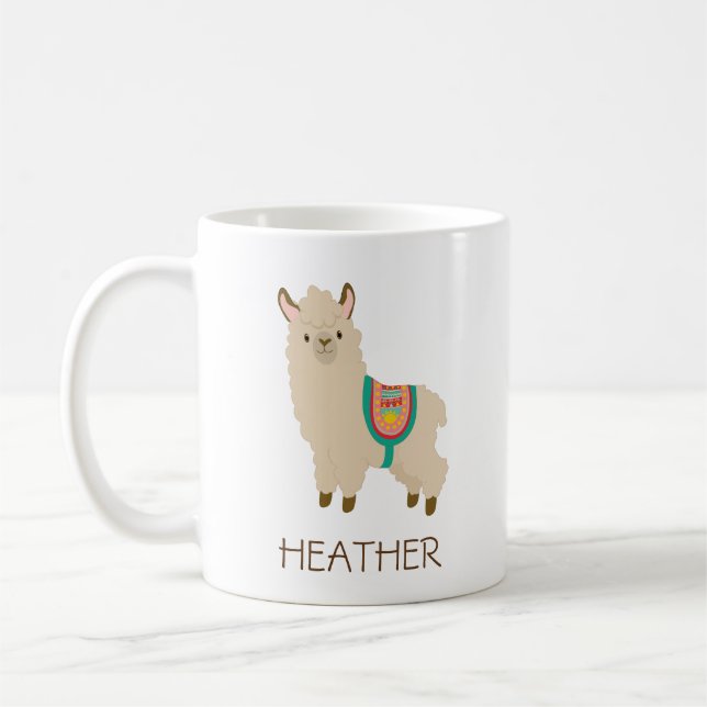 Taza de café de encargo de la melena de la llama (Izquierda)