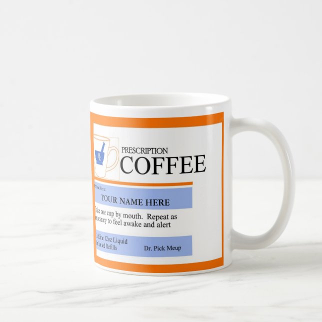 Taza de café de encargo de la prescripción (Derecha)