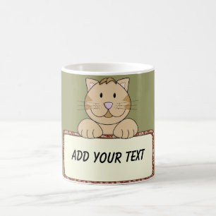 Taza de café de encargo del gato del texto del KR
