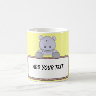 Taza de café de encargo del hipopótamo del texto
