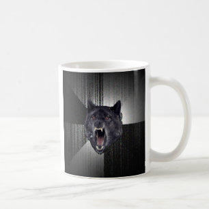 Taza de café de encargo del lobo de la locura