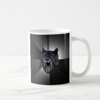 Taza de café de encargo del lobo de la locura