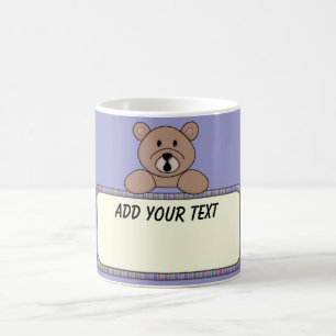 Taza de café de encargo del oso del texto del KRW
