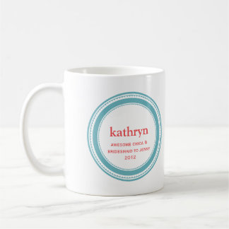 Taza de café de encargo verde azulada del