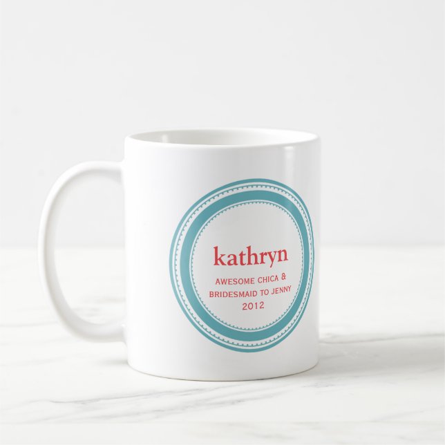 Taza de café de encargo verde azulada del (Izquierda)