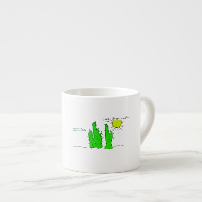 Taza de café de Espresso de Cactus Lucky Green (Derecha)