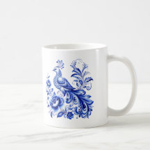 Taza de café de estilo porcelana tradicional rusa 