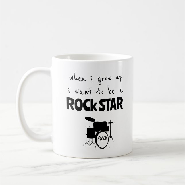 Taza de café de estrella de rock cuando crezca (Izquierda)