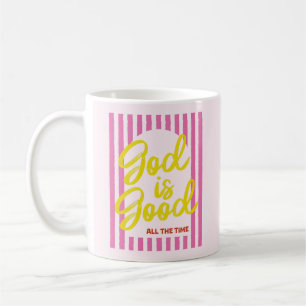 Taza de café de fe cristiana Dios Es Bueno Todo El