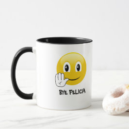 Taza de café de Felicia del adiós de la emoji