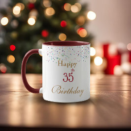 Taza de café de feliz cumpleaños de colores