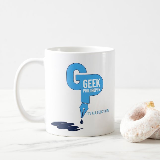 Taza de café de filosofía geek (Con donut)