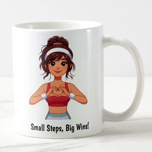 Taza de café de fitness motivacional personalizabl
