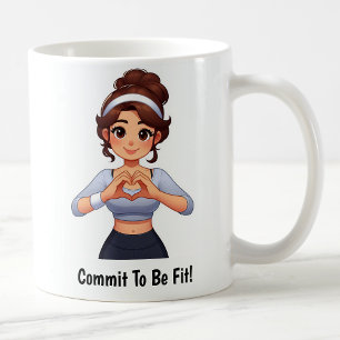 Taza de café de fitness motivacional personalizabl