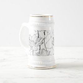 Taza De Café De Flor Blanca Minimalista