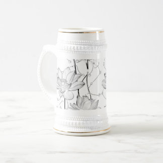 Taza De Café De Flor Blanca Minimalista