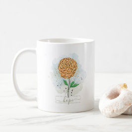 Taza de café de flor de acuarela naranja Esperanza
