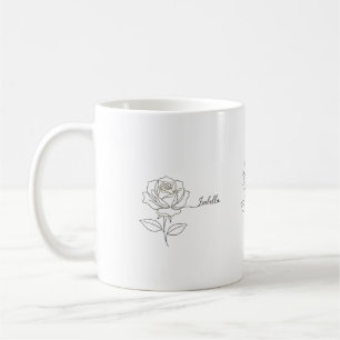 Taza de café de flor de nacimiento elegante - Nomb