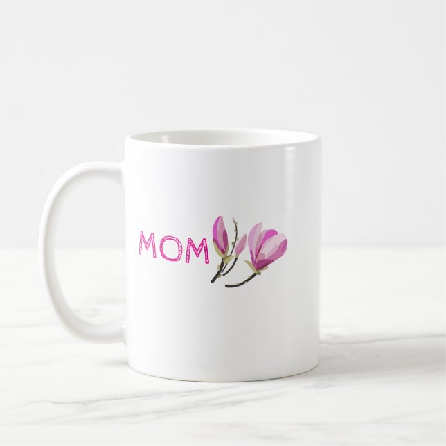 Taza de café de flor de nacimiento personalizada | (Izquierda)