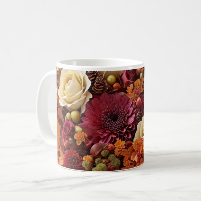 Taza de café de flores de otoño (Anverso izquierdo)