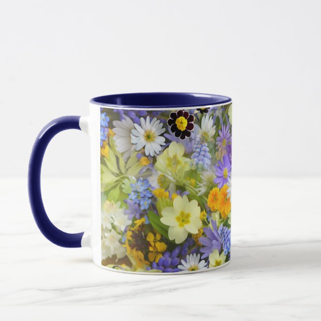 taza de café de flores de primavera (Izquierda)