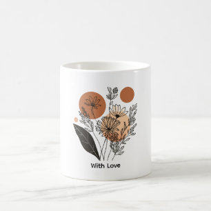 Taza de café de flores silvestres botánicas bohemi