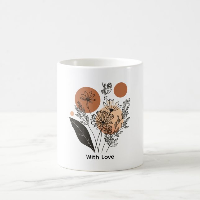 Taza de café de flores silvestres botánicas bohemi (Centro)
