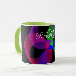 Taza de café de fusión geométrica multicolor