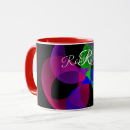 Taza de café de fusión geométrica multicolor