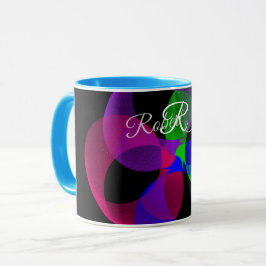 Taza de café de fusión geométrica multicolor