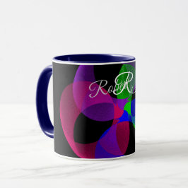 Taza de café de fusión geométrica multicolor