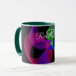 Taza de café de fusión geométrica multicolor