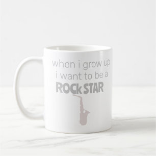 Taza de café de futura estrella de rock