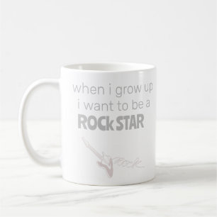 Taza de café de futura estrella de rock