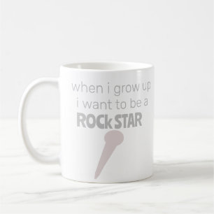 Taza de café de futura estrella de rock